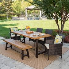 Maybe you would like to learn more about one of these? Olivia Outdoor 6 Piece Acacia Wood Dining Set With Wicker Dining Chairs And Cushions Teak Finish Multibrown Beige Walmart Com Walmart Com