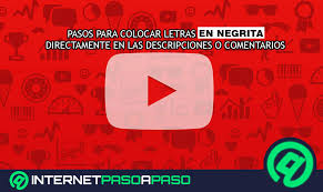 Ir a la navegaciónir a la búsqueda. Poner Negritas En Youtube Guia Paso A Paso 2021