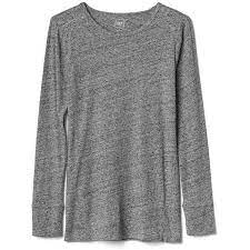 Gap Women Long Sleeve Crewneck Feather Tee 13 Liked On Polyvore Featuring Tops T-shirts Charcoal Gray Tall Tall S Women Long Sleeve Tall Tee Gap Women