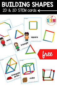 Cans, candles, some tumblers, coins spheres: Building Shapes Stem Cards The Stem Laboratory