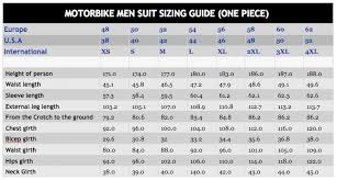 Motorcycle Leather Suit Sizing Chart Disrespect1st Com