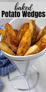 Jojo Potatoes Are Wedges Of Thickly Sliced Potatoes Coated In A Special Seasoning Blend Baked Potato Wedges Oven Fried Chicken Side Dishes Potato Wedges Baked