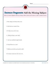 Sentence Fragments Add The Missing Subject Printable Worksheet Sentence Fragments Sentences Butterfly Life Cycle Lessons