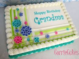 Buttercream Birthday Cake For Grandma Ideas A Simple Floral Cake By Corriecakes With Her Signature Flower Sheet Cake Designs Birthday Sheet Cakes Sheet Cake