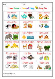 Animals And Their Home Animals And Their Homes Charts For Kids Animals For Kids