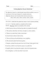 Check spelling or type a new query. Englishlinx Com Clauses Worksheets Adjectives Adjective Worksheet Sentences