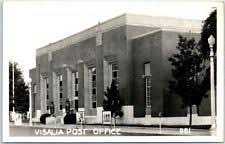 Visalia California Rppc Real Photo Postcard Post Office Building C1940s Unused Visalia Tulare County Tulare