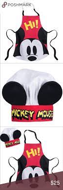 Mickey Mouse Apron And Chef Hat Set For Kids Chefs Hat Kids Apron Childrens Apron