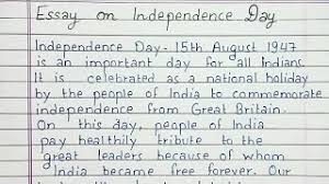 In new delhi, after the president of india hoists our. Write An Essay On Independence Day Essay Writing English Youtube