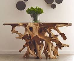 Solid Wood Console Root Console Table Hardwood Console Table In 2020 Natural Wood Furniture Rustic Wood Furniture Driftwood Furniture