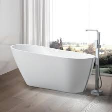 Vanity Art Colombes 67 In Acrylic Flatbottom Freestanding Bathtub In White Va6522 The Home Depot Free Standing Bath Tub Soaking Bathtubs Stand Alone Tub