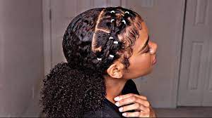 Hairstyles with rubber bands curly hair. Creative Rubberband Hairstyle On Natural Curly Hair Youtube