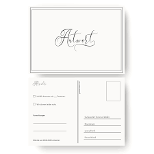 Doch werden antwortkarten zur hochzeit in der heutigen zeit noch genutzt? Antwortkarte Hochzeit Hochzeitskarten Antwort Postkarte Einladung Schlicht Ebay