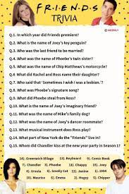 Read on for some hilarious trivia questions that will make your brain and your funny bone work overtime. 75 Friends Trivia Questions Answers Meebily