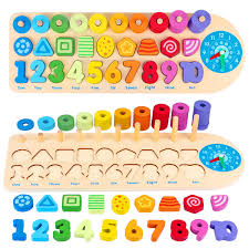 4.5 out of 5 stars. Aitbay Wooden Number Puzzles Montessori Toys For Toddlers Shape Sorting Math Counting Color Wood Stacking Blocks Educational Preschool Homeshchool Learning Toys For 3 4 5 Years Old Boys Girls Buy Online In