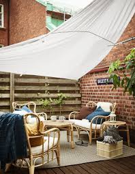 Want To Optimize A Small Space Ikea Has A Lot Of Room Dividers Such As Elvarli One Section Shelf Here We Used Two Terassenideen Balkon Dekor Draussenzimmer