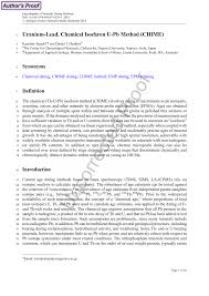 What does carbon dating rely on? Pdf Uranium Lead Chemical Isochron U Pb Method Chime