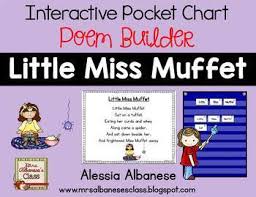 Interactive Pocket Chart Poem Builder Little Miss Muffet
