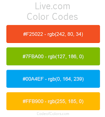 It counts every pixel and its color, and generates a palette of up to 6 hex codes of the most recurring colors. Live Com Colors Hex And Rgb Color Codes