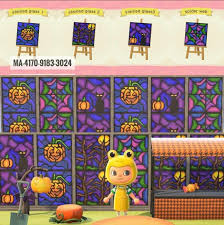Acnh Halloween Stained Glass Design In 2020 Animal Crossing Qr Animal Crossing Game Animal Crossing