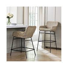 Bailey Woven Wicker Bar Counter Stools Farmhouse Style Bar Stools Bar Stools Kitchen Stools