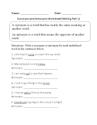 We did not find results for: Antonyms Worksheets Writing Synonyms And Antonyms Worksheet