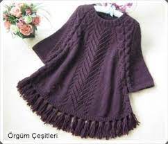 Tunik Seklinde Orgu Bayan Kazak Modeli Yapimi Anlatimli Orgu Baby Knitting Patterns Tunik