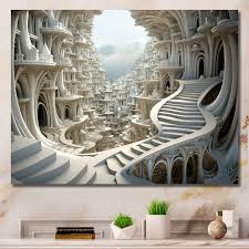 Dreamscape Surreal Fractal Fantasy VII Canvas Wall Art by Red Barrel Studio 30" x 40"