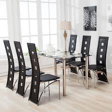 Free standard delivery on all dining sets. Outstanding Glass Dining Table Set 6 Chairs