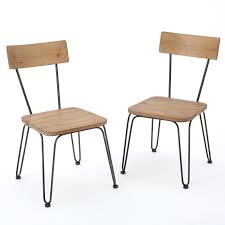 Boville Metal And Wood Dining Chairs Set Of 2 Naturally Antique Metal And Wood Chairs Metal Dining Chairs Dining Chairs