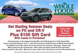 Along with the confirmation letter, reviewers receive a review checklist of points to discuss, and an a4 poster to use in photos. Whole Foods Gift Card Peters Honda Of Nashua