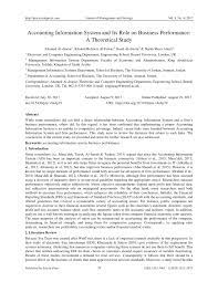 Pdf Accounting Information System And Its Role On Business Performance A Theoretical Study