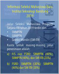 Iatmi sm itb helps students to connect and inspire to get the real exposure of the energy industry. Institut Teknologi Bandung Ø¯Ø± ØªÙˆÛŒÛŒØªØ± Berikut Informasi Seleksi Mahasiswa Baru Institut Teknologi Bandung Itb Tahun 2019 Jalur Seleksi Program Sarjana S1 Untuk Tahun 2019 Terdiri Dari Snmptn Sbmptn Dan Seleksi Mandiri Sm Itb