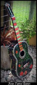 Rose Tattoo Guitar Guitar Guitar Painting Guitar Art