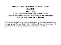 Maybe you would like to learn more about one of these? Structure Diagnostic Post Test Paper