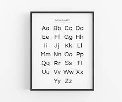 Alphabet a aktie chart in euro profichart. Alphabet Chart Black And White Children S Bedroom Etsy