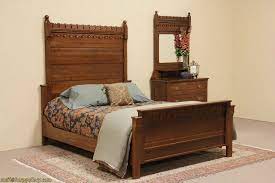 Eastlake 1880 Antique Oak Queen Size Bedroom Set Queen Sized Bedroom Sets Bedroom Set Oak Bedroom Furniture