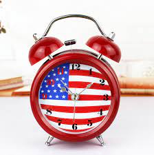 *alarm plays 3 x then repeats 30 seconds later. American Flag American Dream Creative Metal Bell Alarm Clock Mute Night Light Lazy Bedside Clock Iron Table Desk Study Decor Table Decorations For Dinner Parties Decor Wedding Tabledecorate Table Christmas Aliexpress