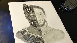 Black panther drawing by marcello barenghi. Black Panther Drawing A Tribute To Chadwick Boseman Wakanda Forever Youtube