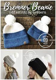 This free hat pattern produces a warm, cushy fabric with its oversized pom and reverse stockinette stitch peeking out from the brim, this while the pattern instructions and video tutorial are free and available above, for the price of a fancy. Double Brim Knit Hats Hat Knitting Patterns Beanie Knitting Patterns Free Knitting Patterns Free Hats