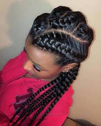 Add shine and smooth flyaways with a glossing mist. Unique Goddess Braid Styles With Weave Goddess Braid Styles For Black Hair Goddess Braid Hairstyle Latest Ankara Styles 2020 And Information Guide