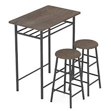 Bar height tables are sometimes confused with counter height tables. Buy Weehom Bar Table With 2 Bar Stools Pub Dining Height Table Set Kitchen Counter With Bar Chairs Bistro Table Sets For Kitchen Living Room Built In Storage Layer Easy Assemble Online In