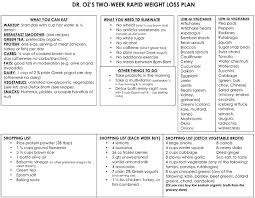 Dr Ozs Rapid Weight Loss Plan One Sheet The Dr Oz Show