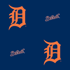 detroit tigers logo pattern blue