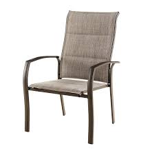 Hampton Bay Mix And Match Stationary Stackable Steel Sling Oversized Outdoor Patio Dining Chair In River Patio Dining Chairs Patio Dining Outdoor Dining Chairs