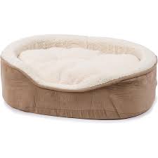 Memory foam dog beds are known to supply maximum support, improve circulation, and help relieve pain in senior pets. Petco Oval Tan And Cream Lounger Dog Bed Durable Dog Bed Petco Dog Bed