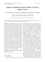 Barang siapa membacaa asmaul husna ini dengan rutin tiap hari pada waktu matahari. Pdf Analysis Of Mathematical Proof Ability In Abstract Algebra Course