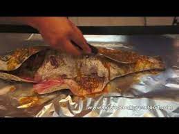 Middle Eastern Whole Oven Baked Hammour Or Cod Fish Recipe - Youtube