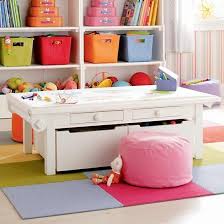 41 Clever Organizational Ideas For Your Child S Playroom Kids Play Table Kids Activity Table Kids Bedroom Storage