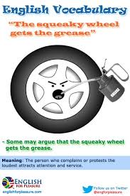 When People Say That The Squeaky Wheel Gets The Grease They Mean That Those People Who Complain The Most Are The Ones Who Get What T Meant To Be Wheel Grease